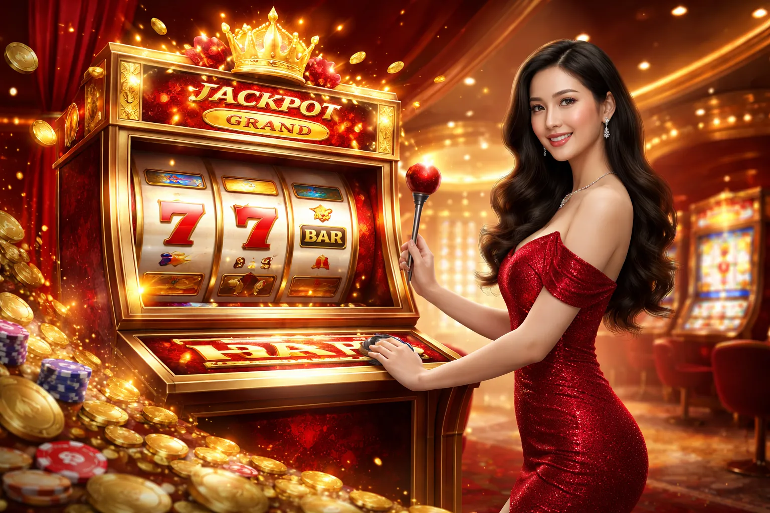 Hình ảnh máy đánh bạc jackpot rực rỡ tại 69vin với ưu đãi 88k